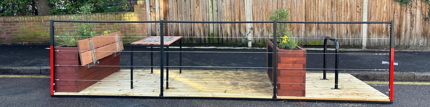a parklet in the kerbside