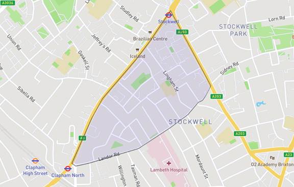 Stockwell Gardens Healthy Neighbourhood Boundary