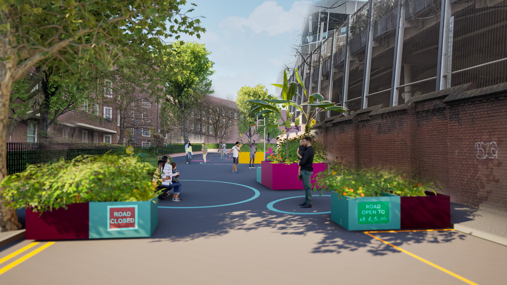 Visual of the scheme on Kennington Oval around the back of the Oval Cricket Ground - this artists impression is for illustrative purposes only