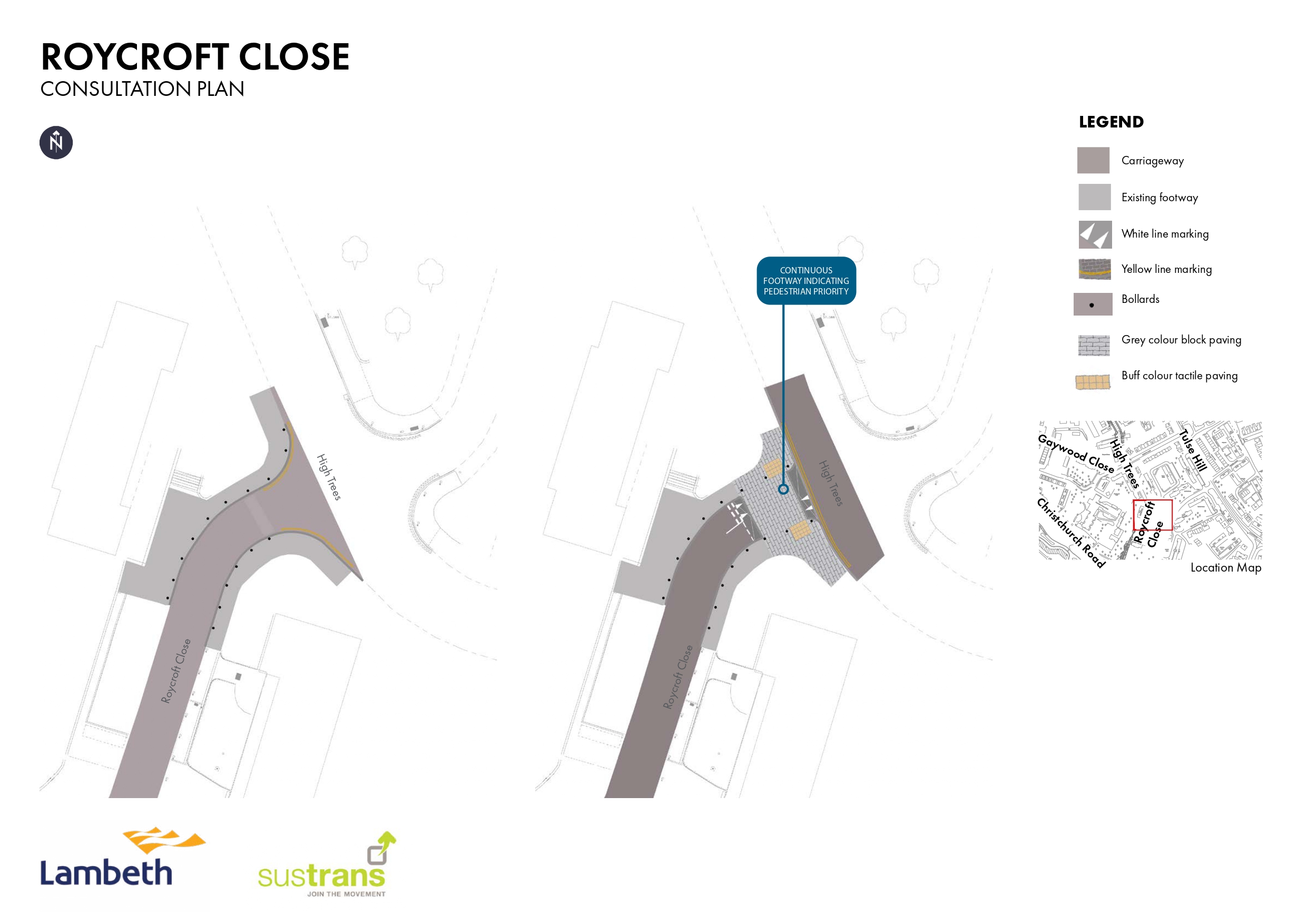 High Trees / Roycroft Close junction consultation plan