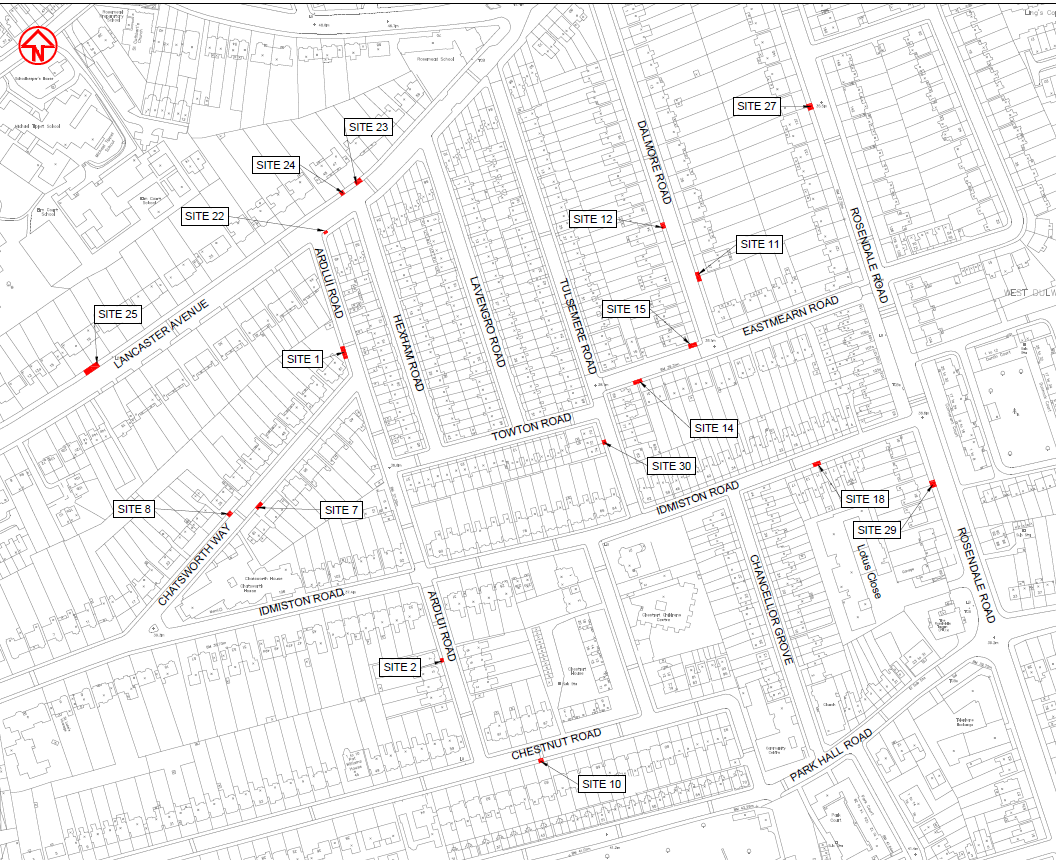 Pavement repair locations